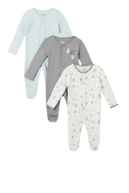Mamas & Papas Bear & Tree Sleepsuits 3 Pack