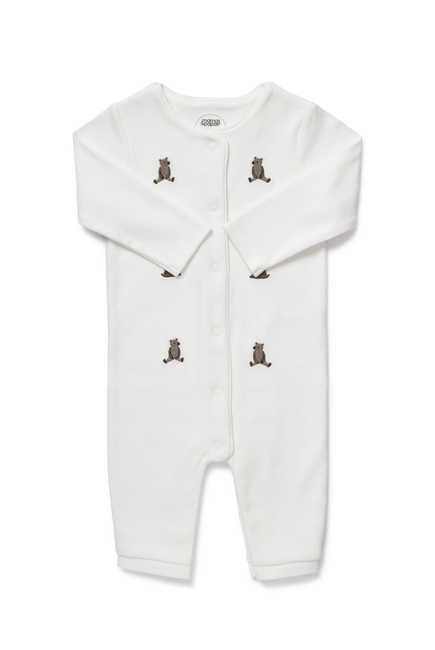 Embroidered Bear Romper