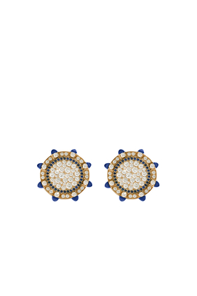 Tip-Top Lapis Lazuli Diamond Stud Earrings
