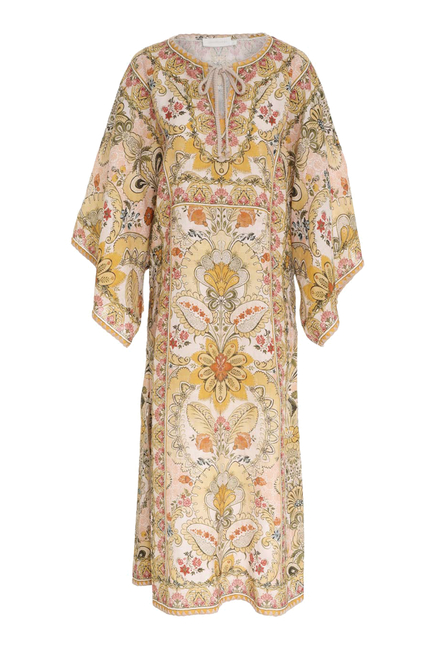 Buy Zimmermann Laurel Kaftan Midi Dress for Womens | Bloomingdale's UAE