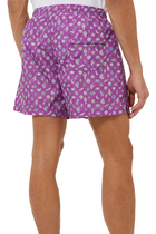 Purple Sea Creature Print Swim Shorts
