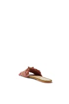 Woven Fringe Flat Raffia Sandals