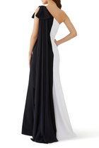 Scuba Bow One Shoulder Gown