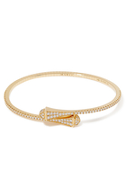 Cleo Slim Bangle, 18k Yellow Gold with Full Diamonds