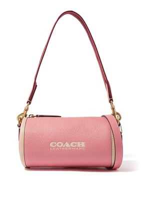 Coachtopia Check-pattern Recycled-leather Shoulder Bag In Bubblegum/ivory