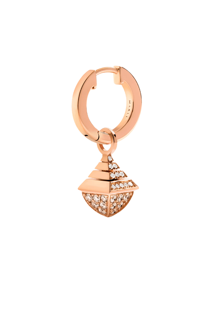 Cleo Mini Rev Earrings, 18k Pink Gold & Diamonds