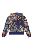 Kids Sticker Print Zip Hoodie