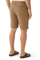 Drawstring Cotton-Linen Shorts