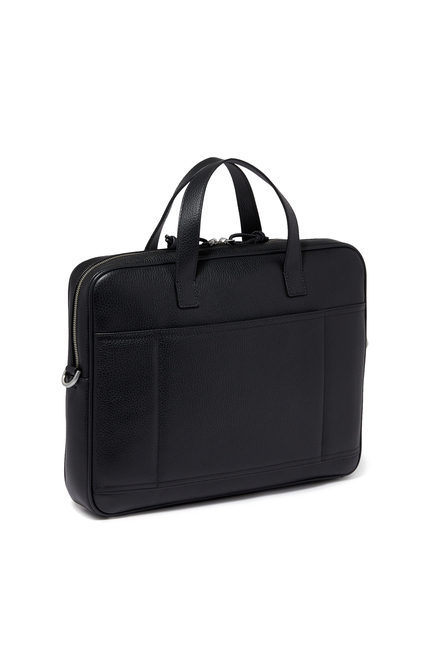 Buy Emporio Armani Emporio Armani Black Leather Briefcase for Mens ...