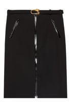 Wool Skirt With Detachable Belt