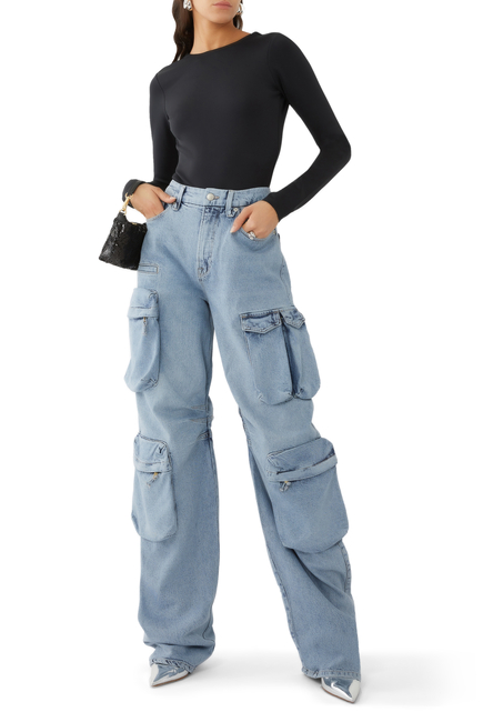 Denim Cargo Pants