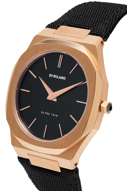 D1 Milano Premium Collection Black and Gold Watch