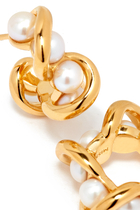 Pearl Hoop Earrings, 18K Gold-Plated Brass