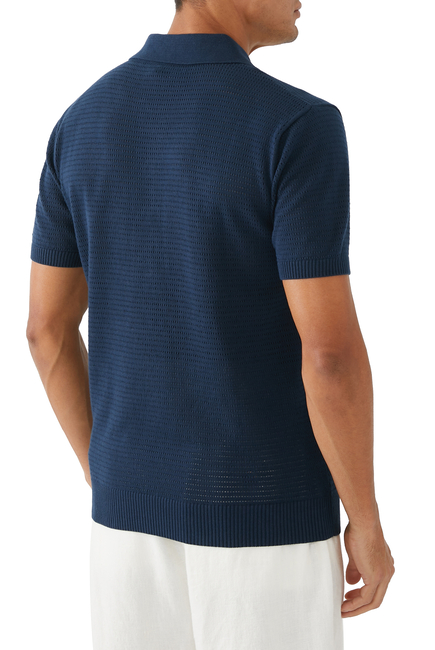 Perforated Polo Sweater