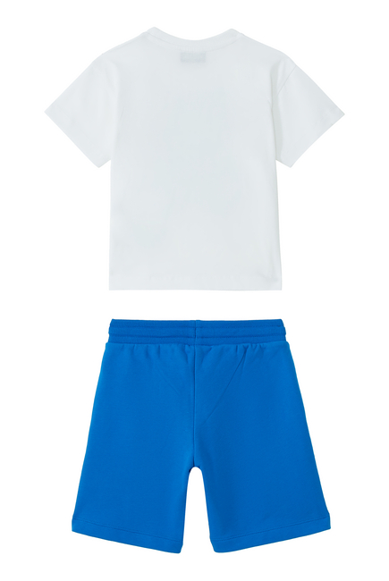 JB T-SHIRT AND SHORTS SET W/ MOSCHINO TEDDY ON FRONT:WHITE:6Y