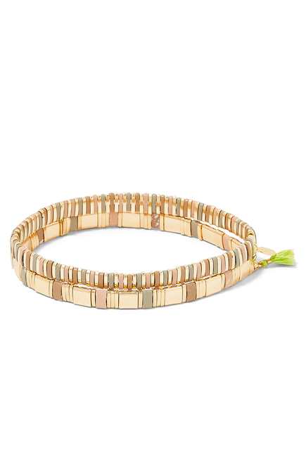 Tilu Bracelet Set, 18k Vermeil & Beads