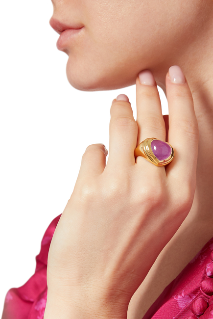 Jelly Heart Gemstone Ring With Purple Quartz