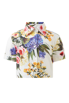 Kids Garden-Print Cotton Poplin Shirt