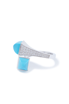 Cleo Ring, 18k White Gold with Turquoise & Diamonds