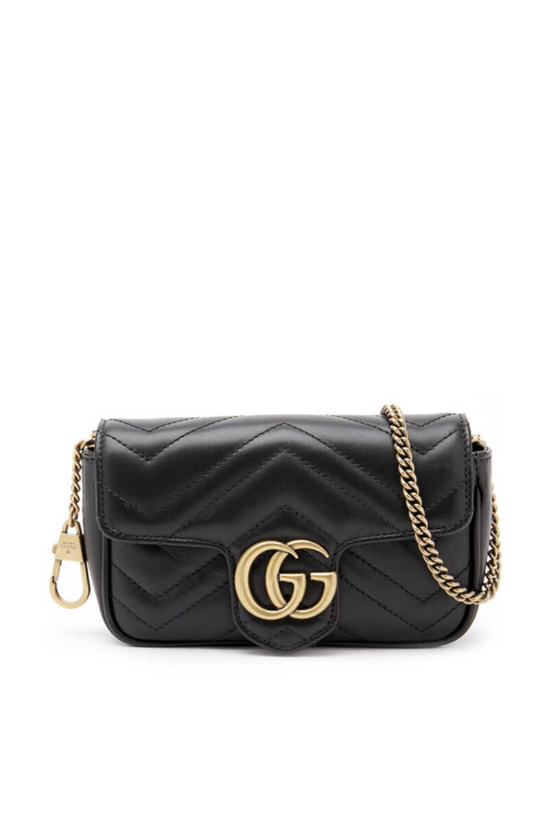 Buy Black Gucci GG Marmont Matelassé Leather Super Mini Bag - Womens for AED 3600.00 Mini Bags ...