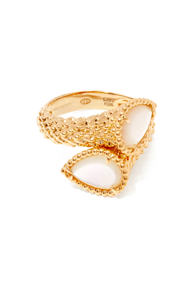 TWO-STONE RING SERPENT BOHEME YG WHITE MOTHER-OF-PEARL:Yellow gold:55