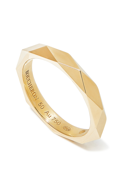 Facette Wedding Band, 18k Yellow Gold