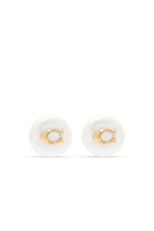 Signature C Freshwater Pearl Earrings