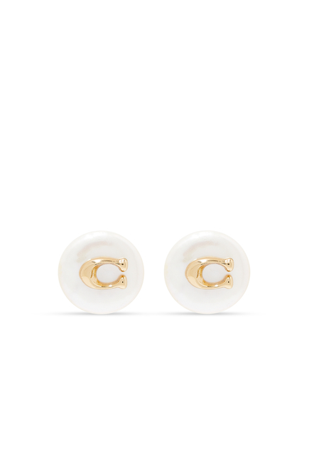 Signature C Freshwater Pearl Earrings