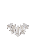 Lotus 5 Diamond Single Earring, 18k White Gold with Diamonds