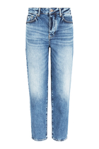 Carrot-Fit Straight-Leg Denim Jeans