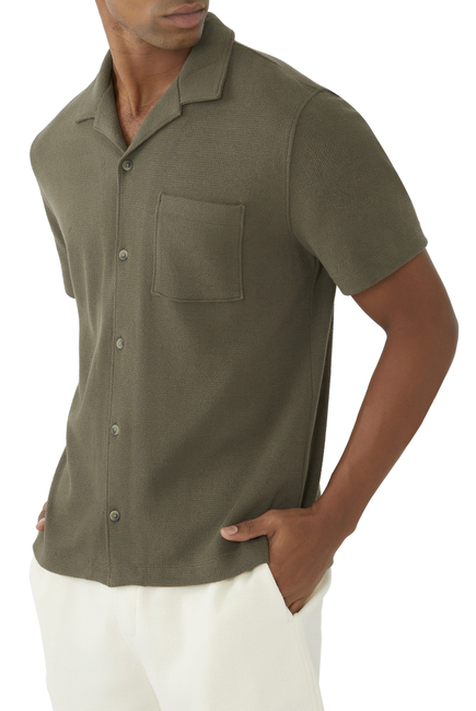 Buy Vince Bouclé Short-Sleeve Button-Front Shirt for Mens ...