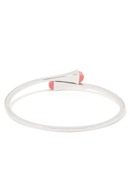 Cleo Pink Coral & White Gold Bangle