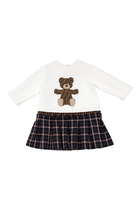 Teddy Dress With Plaid Skirt