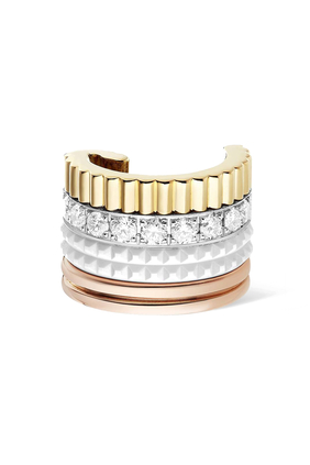 Quatre White Edition Single Clip Earring, Set with Diamonds,