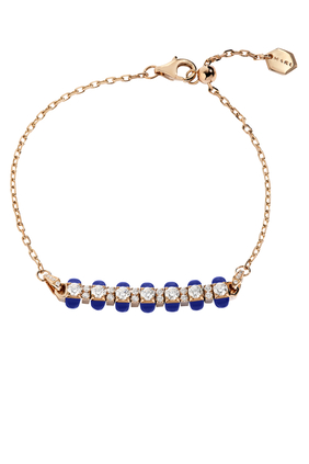 Tip-Top Diamond Chain Bracelet, 18K Rose Gold With Lapis Lazuli & Diamonds