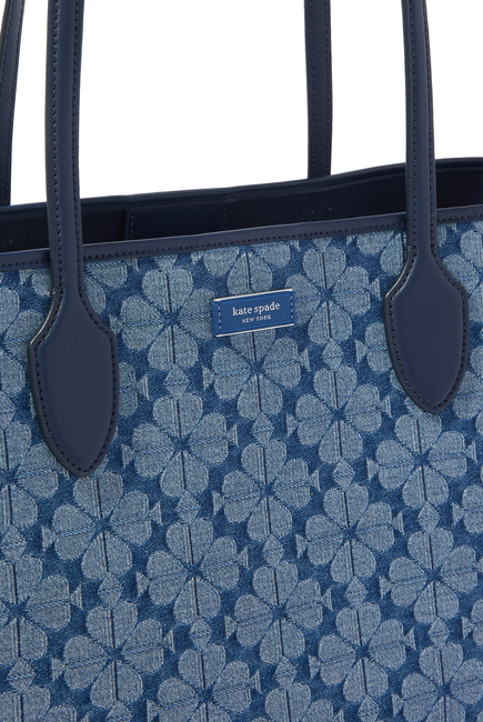 Spade Flower Jacquard Denim Bleecker Large Tote