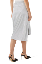 Mid-Length Drapé Pression Slit Skirt