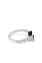 Cleo  Slim Ring, 18k White Gold with Black Onyx & Diamonds
