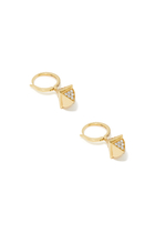 Cleo Mini Rev Earrings, 18k Yellow Gold with Full Diamonds