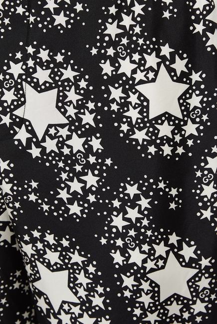 Star Print Silk Shorts
