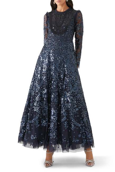 Victorian Wreath Long Sleeve Gown