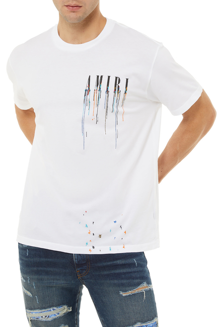 Amiri Paint Drip White T-shirt for Men