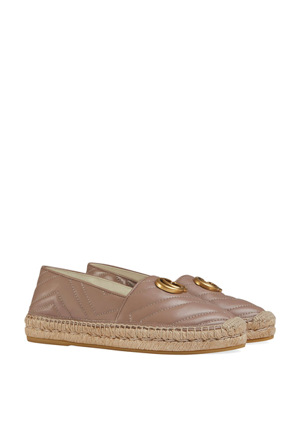 Leather Espadrilles with Double G