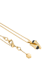 Cleo Huggie Pendant, 18k Yellow Gold with Black Onyx & Diamonds