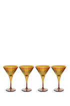 Prism Amber Martini Glass, Set of 4