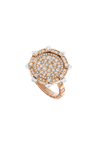 Tip-Top Statement Ring, 18k Rose Gold White Agate & Diamond