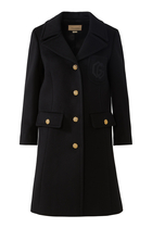 Double G Embroidery Wool Coat