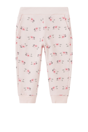Rose Print Sweatpants in Cotton