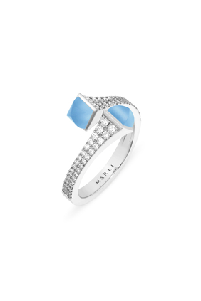 Cleo Blue Chalcedony & White Gold Ring