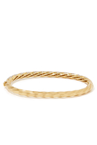 Cable Edge Bracelet, Recycled 18K Yellow Gold & Diamond